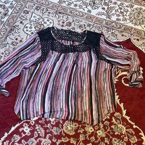 Alyx Black and Pink Striped Blouse